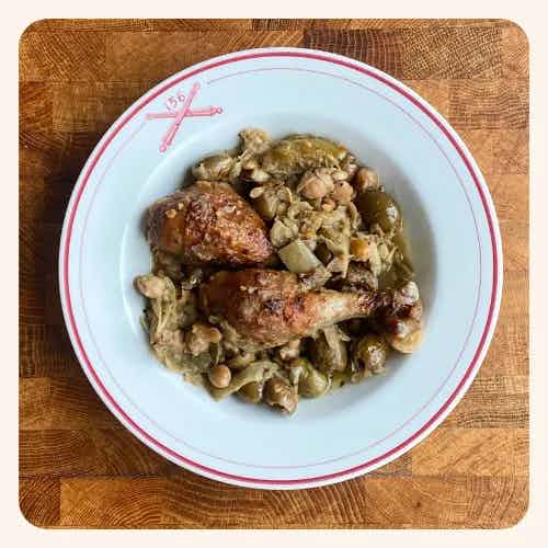 Picture for Herby Harissa Chicken w. Artichokes & Green Olives